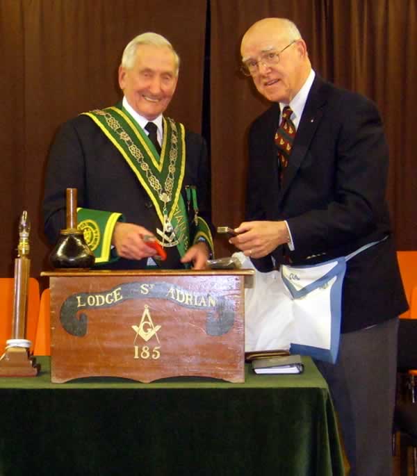RWM Bro. Jackie Taylor with Bro. Comrie RWM Bro. Jackie Taylor with Bro. Comrie