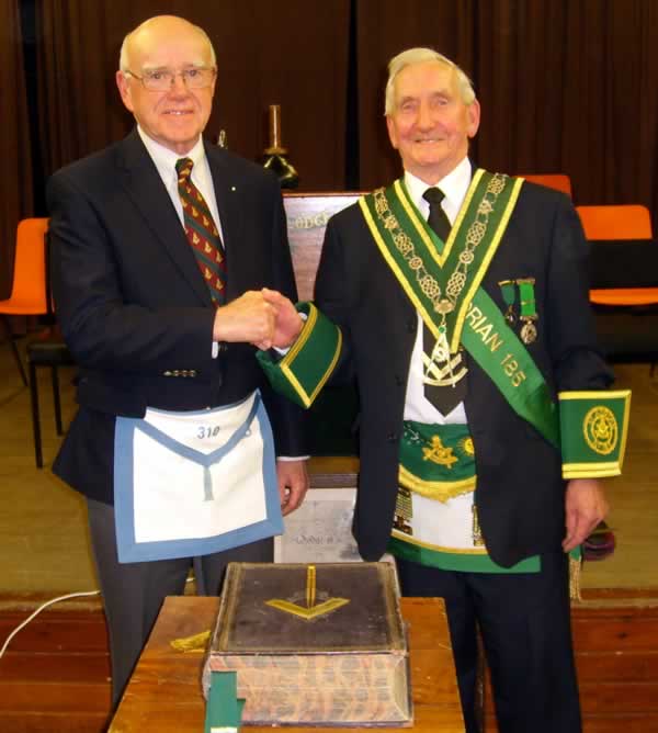 Bro. Comrie and RWM Bro. Taylore Bro. Comrie and RWM Bro. Taylor